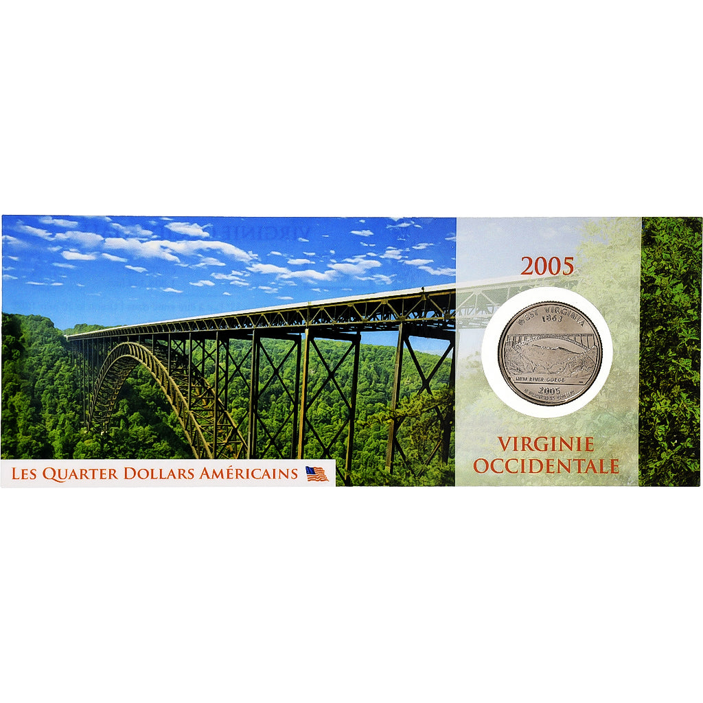 United States, quarter dollar, West Virginia, 2005, Philadelphia, Copper-nickel