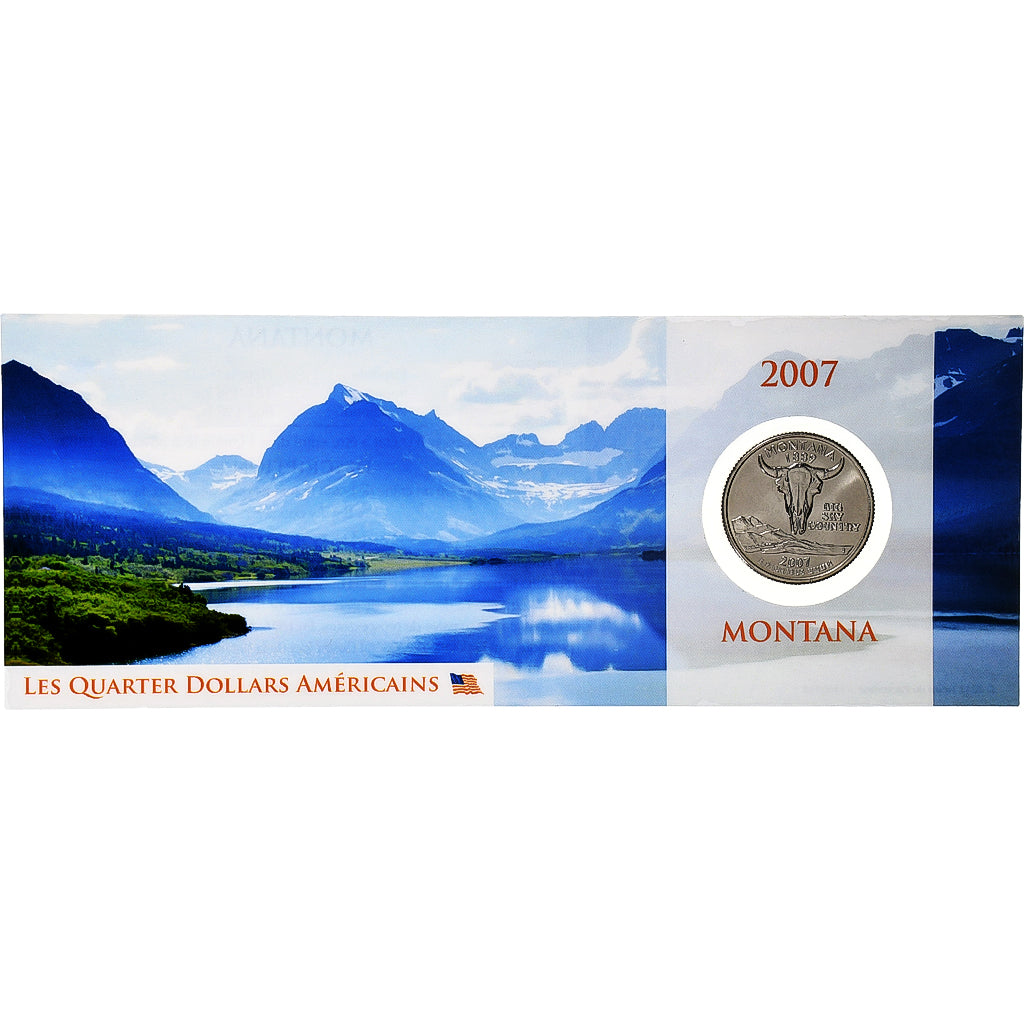 Stati Uniti, quarter dollar, Montana, 2007, Philadelphia, Rame-nichel, FDC