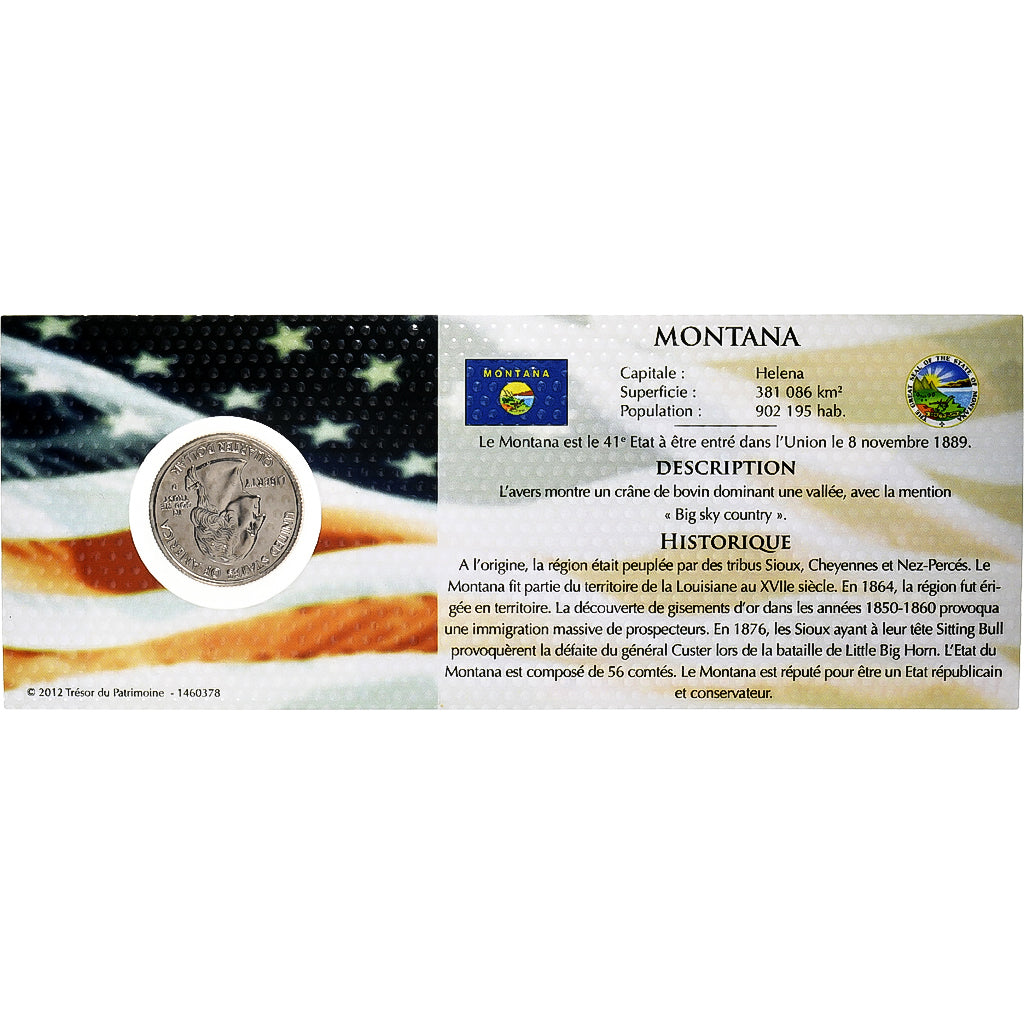Stati Uniti, quarter dollar, Montana, 2007, Philadelphia, Rame-nichel, FDC