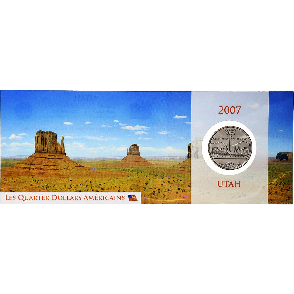 Estados Unidos, quarter dollar, Utah, 2007, Philadelphia, Cobre - níquel, FDC