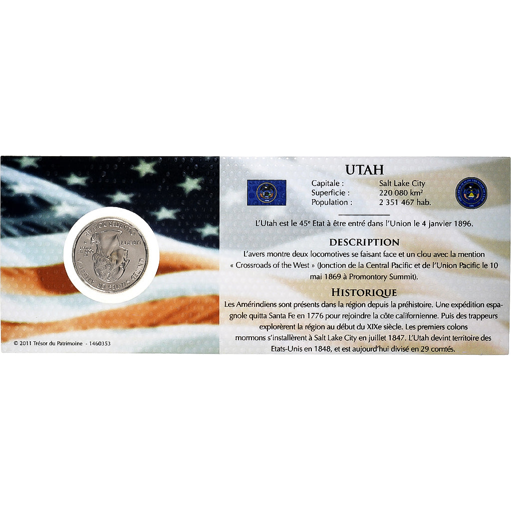 Estados Unidos, quarter dollar, Utah, 2007, Philadelphia, Cobre - níquel, FDC