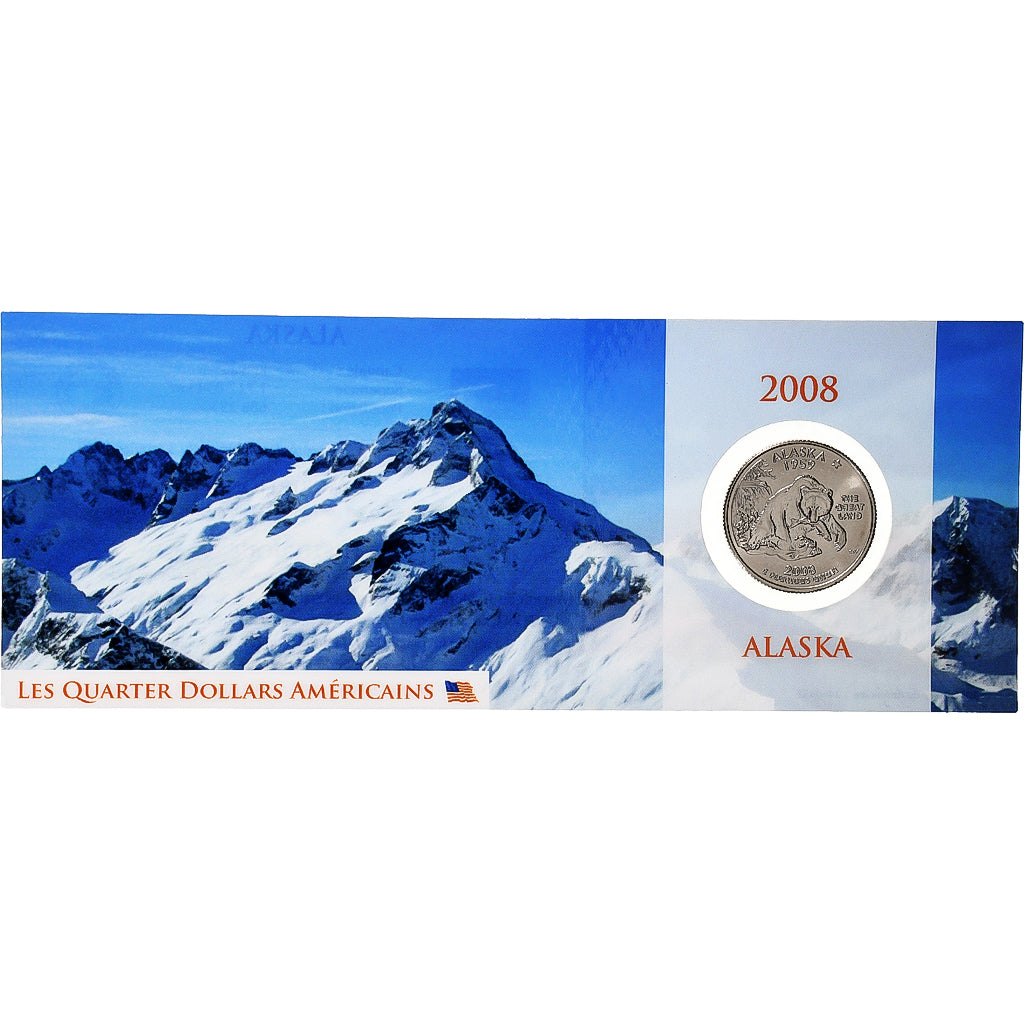 États-Unis, quarter dollar, Alaska, 2008, Philadelphie, Cupro-nickel, FDC