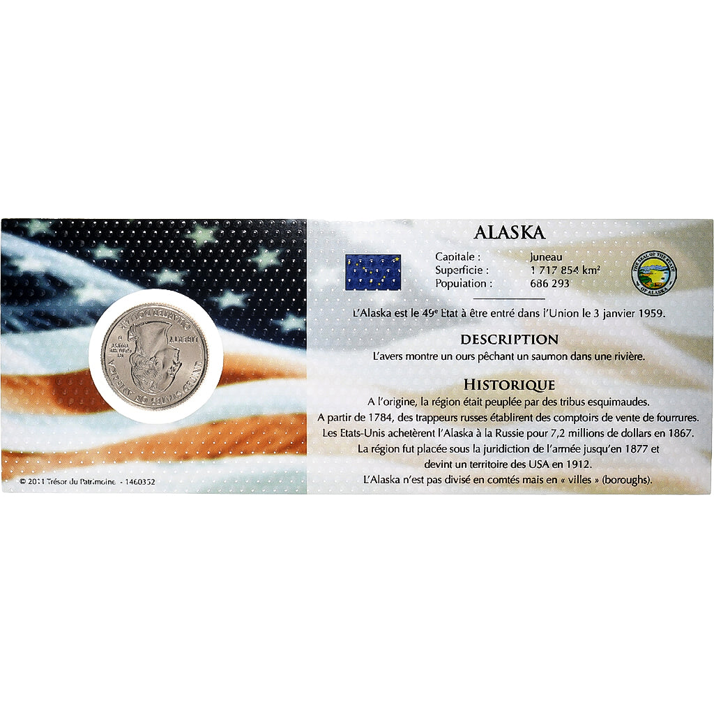 États-Unis, quarter dollar, Alaska, 2008, Philadelphie, Cupro-nickel, FDC
