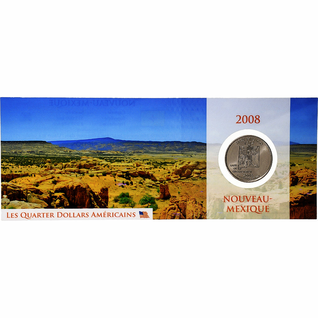 Estados Unidos, quarter dollar, New Mexico, 2008, Philadelphia, Cobre - níquel