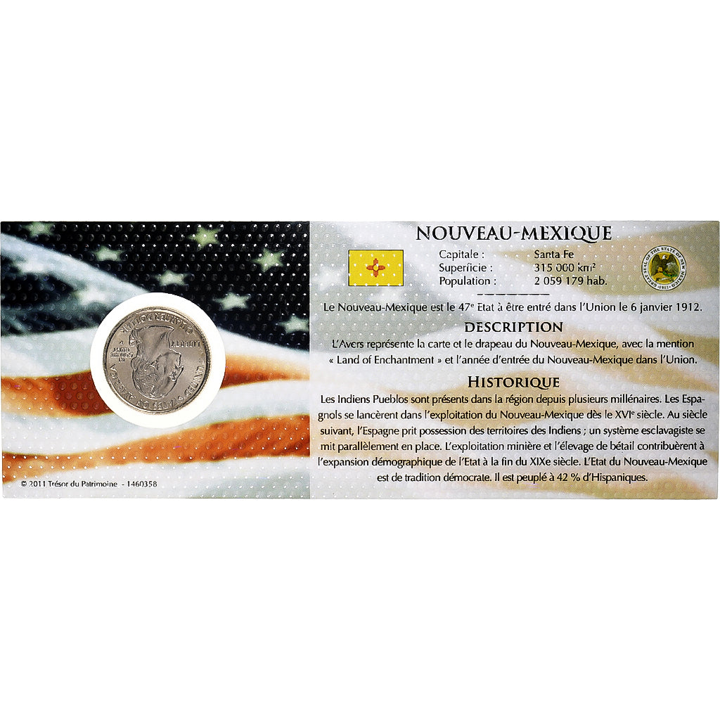 Estados Unidos, quarter dollar, New Mexico, 2008, Philadelphia, Cobre - níquel