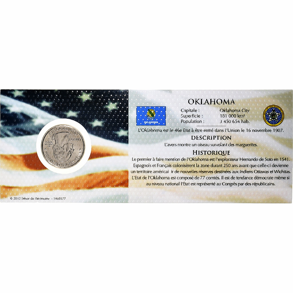 United States, quarter dollar, Oklahoma, 2008, Philadelphia, Copper-nickel