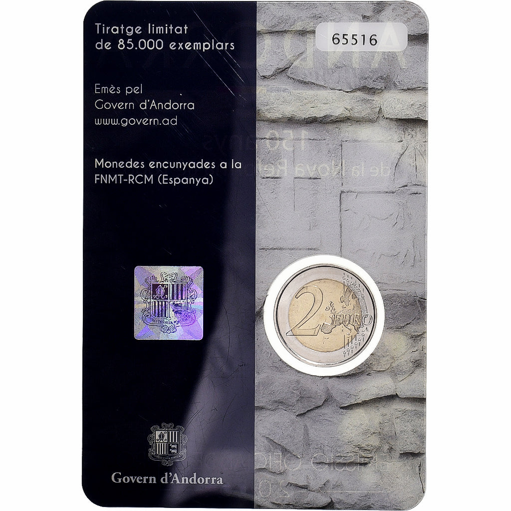 Andorra, 2 Euro, BU, 2016, Madrid, Bi-Metallic, MS(65-70)