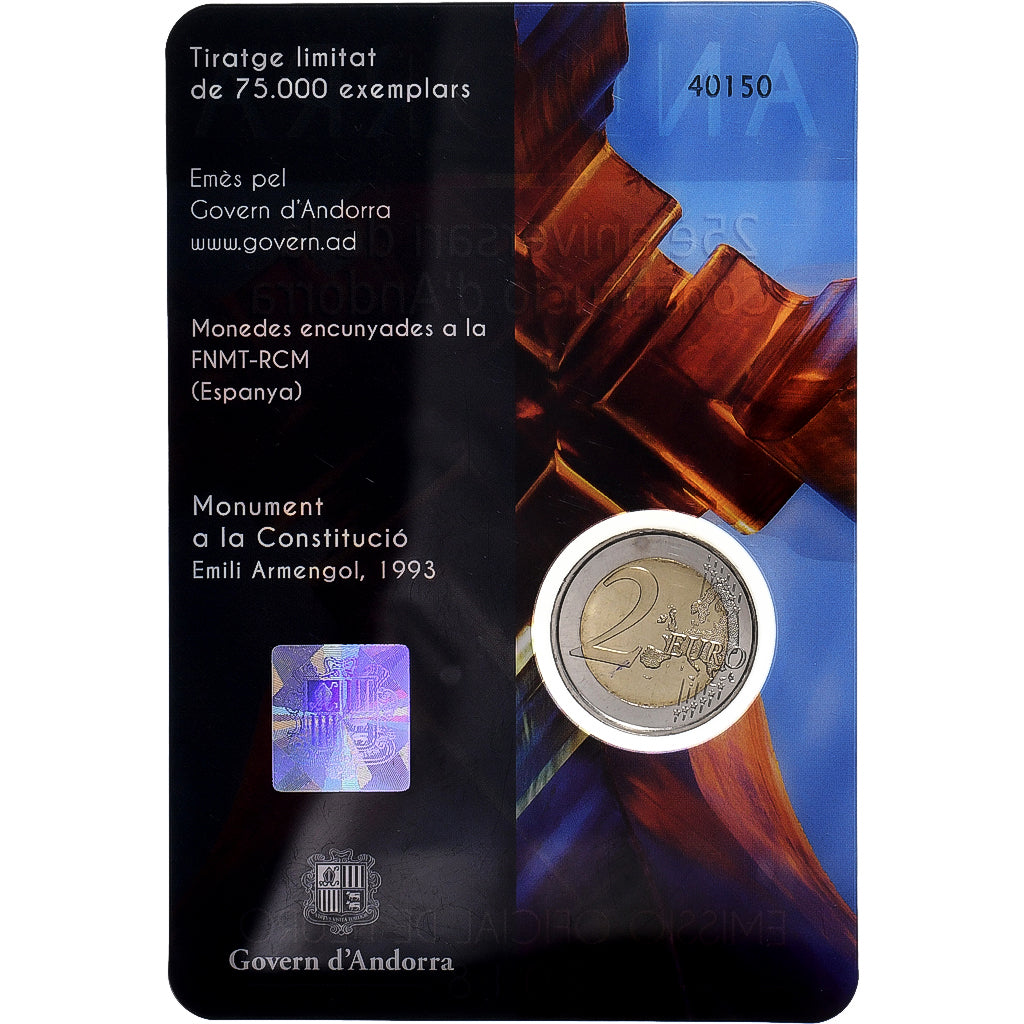 Andorra, 2 Euro, BU, 2018, Madrid, Bi-Metallic, MS(65-70)