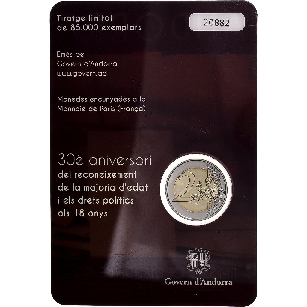 Andorra, 2 Euro, BU, 2015, Monnaie de Paris, Bimetálico, MS(65-70)