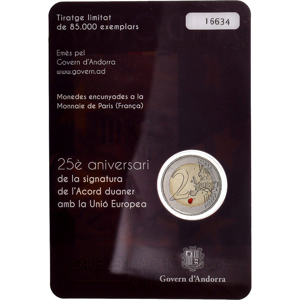 Andorra, 2 Euro, BU, 2015, Monnaie de Paris, Bi-Metallic, FDC
