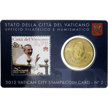 Vatican, Benedict XVI, 50 Euro Cent + Stamp, Giovanni Paolo I, 2012, Rome