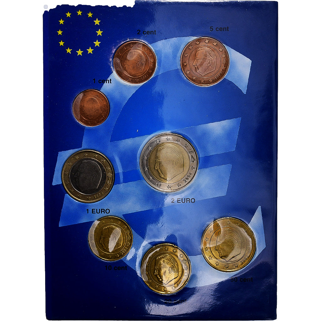Belgium, Albert II, 1 Cent to 2 Euro, 2004, Brussels, AU(55-58)