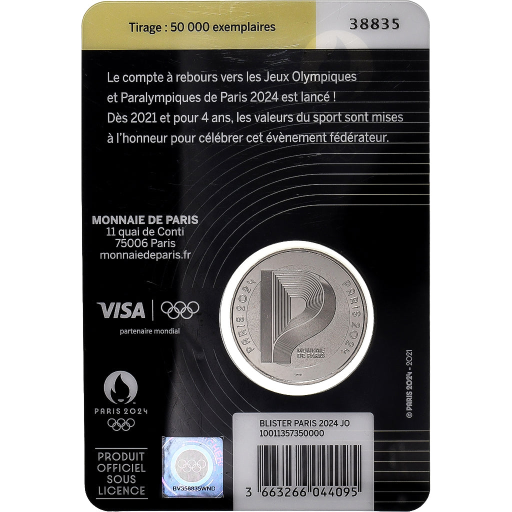 França, medalha, Jeux Olympiques, 2024, Cobre-níquel, MS(65-70)