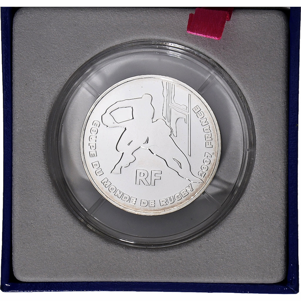 Francia, 1/4 Euro, 2007 Rugby World Cup, BU, 2007, Monnaie de Paris, Argento
