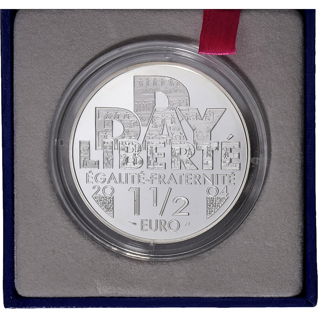 France, 1-1/2 Euro, D-day, BE, 2004, Monnaie de Paris, Argent, FDC