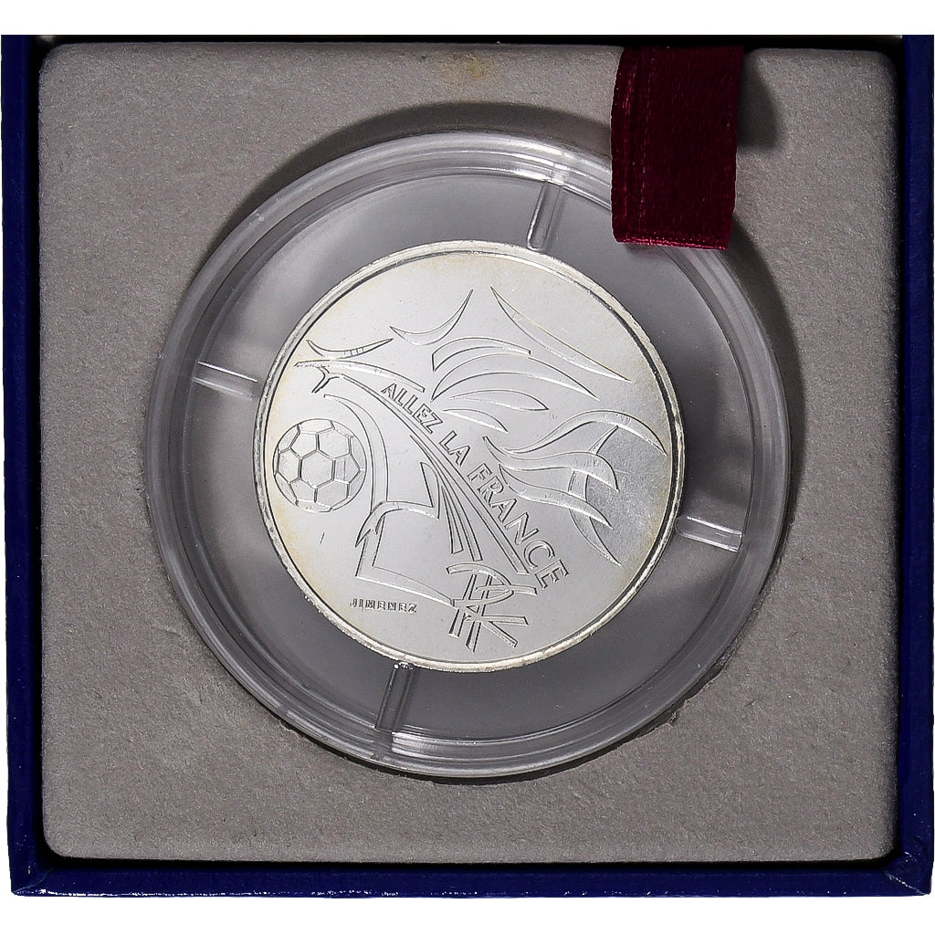 France, 1/4 Euro, World Cup, BU, 2002, Monnaie de Paris, Silver, MS(65-70)