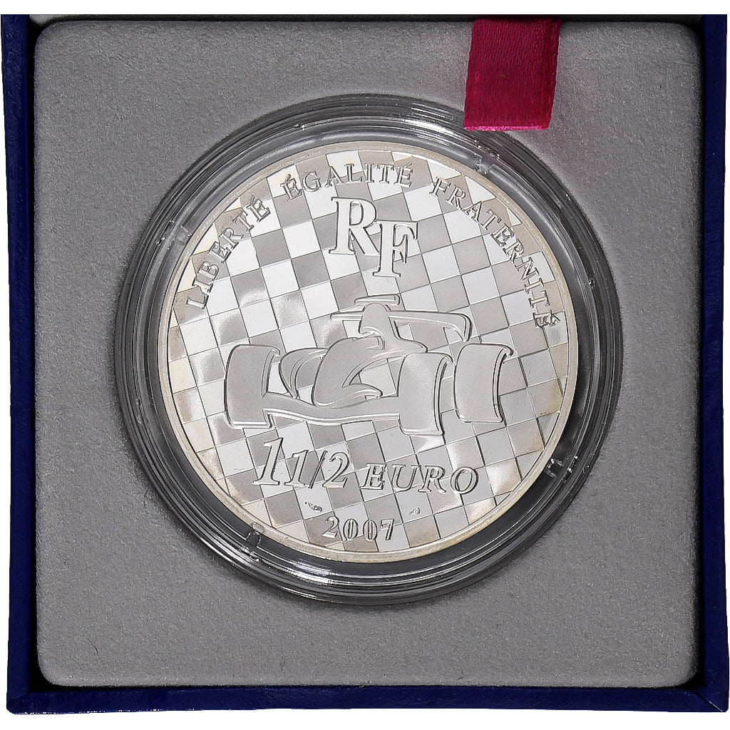 France, 1-1/2 Euro, Renault F1 Team, BE, 2007, Monnaie de Paris, Argent, FDC