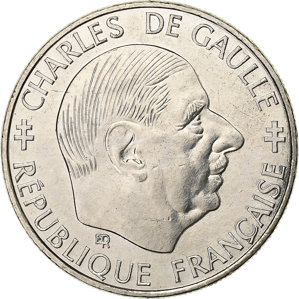 France, Franc, Charles de Gaulle, 1988, Pessac, Without hallmarks, Nickel