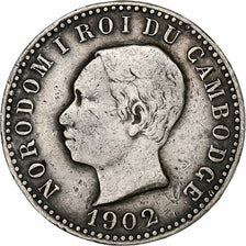 Cambodia, Souvenir medal, Norodom I, 1902, Silver, VF(30-35), Lecompte:111