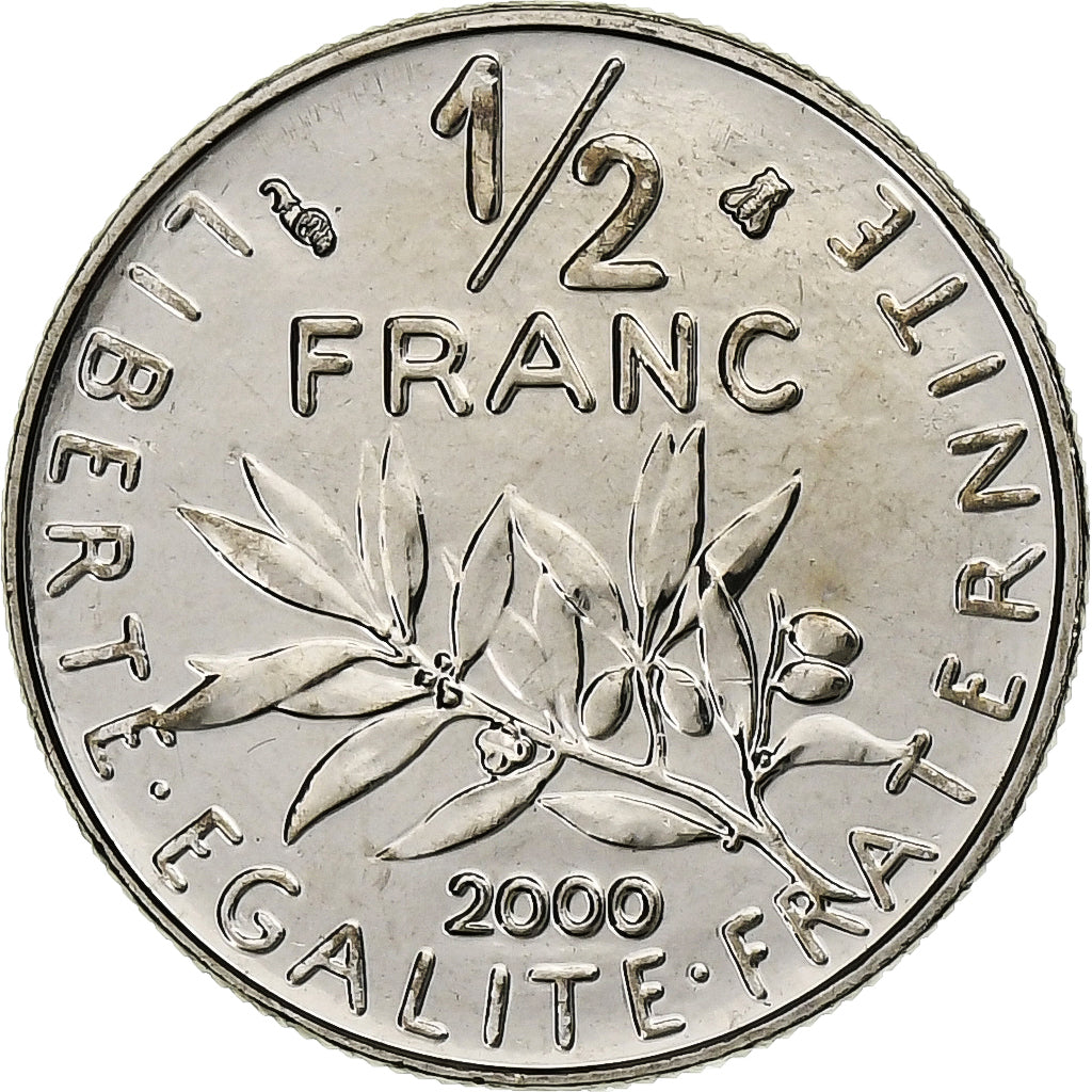 France, 1/2 Franc, Semeuse, 2000, MDP, BU, Nickel, FDC, Gadoury:429, KM:931.1
