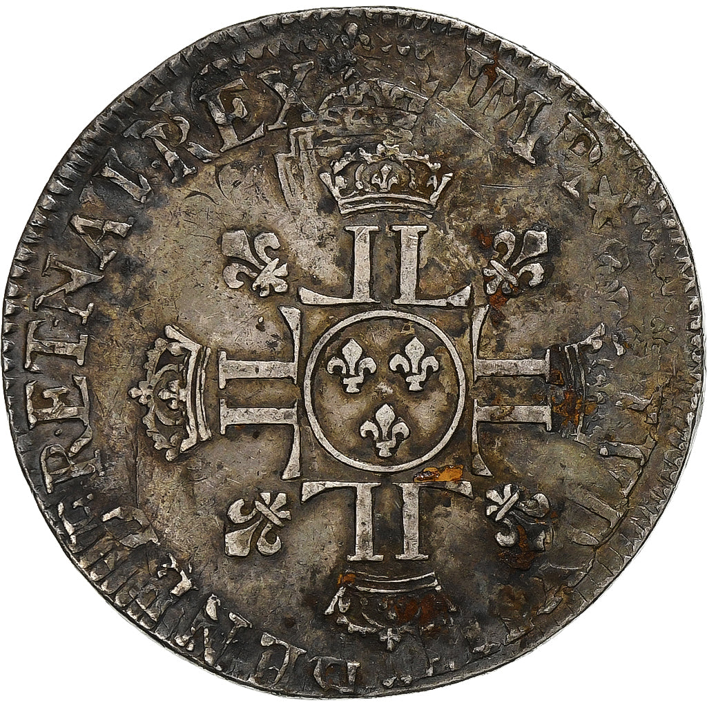 França, Louis XIV, 1/2 Écu aux 8 L, 1704-1709, reformed, Prata, EF(40-45)