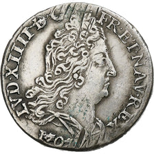 Francja, Louis XIV, 10 Sols aux insignes, 1707, Srebro, EF(40-45), Gadoury:133