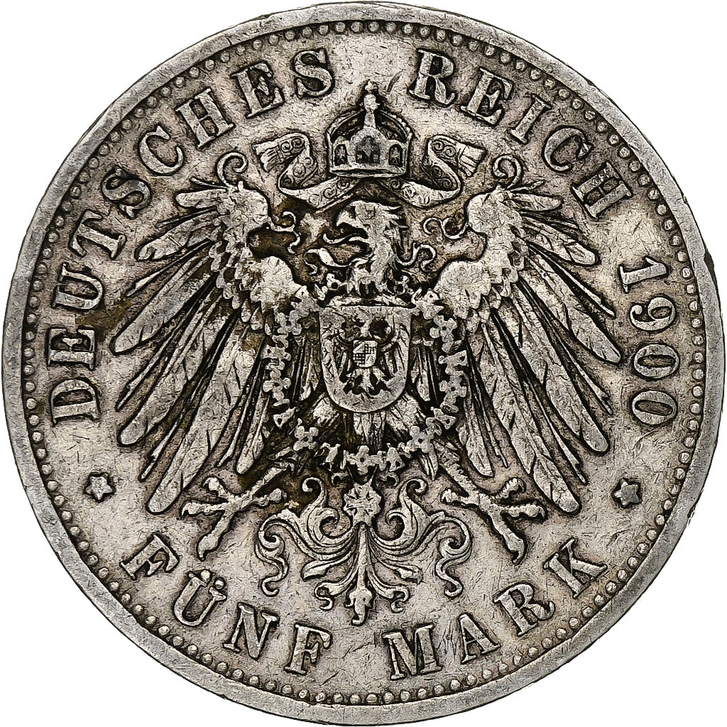 Kingdom of Prussia, Wilhelm II, 5 Mark, 1900, Berlin, Silver, VF(30-35), KM:523