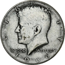États-Unis, Half Dollar, Kennedy, 1966, Philadelphie, Billon, TB, KM:202a
