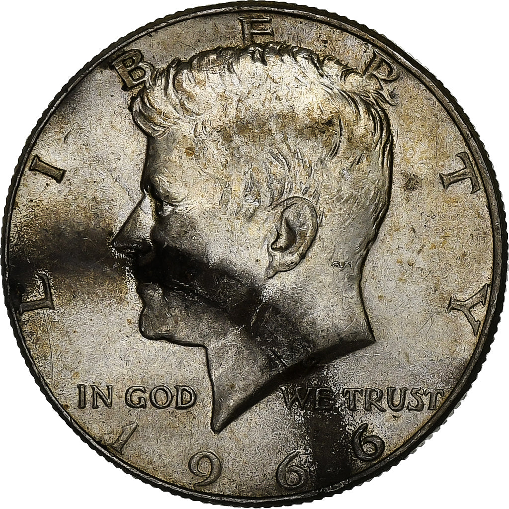 Stati Uniti, Half Dollar, Kennedy, 1966, Philadelphia, Biglione, MB+, KM:202a