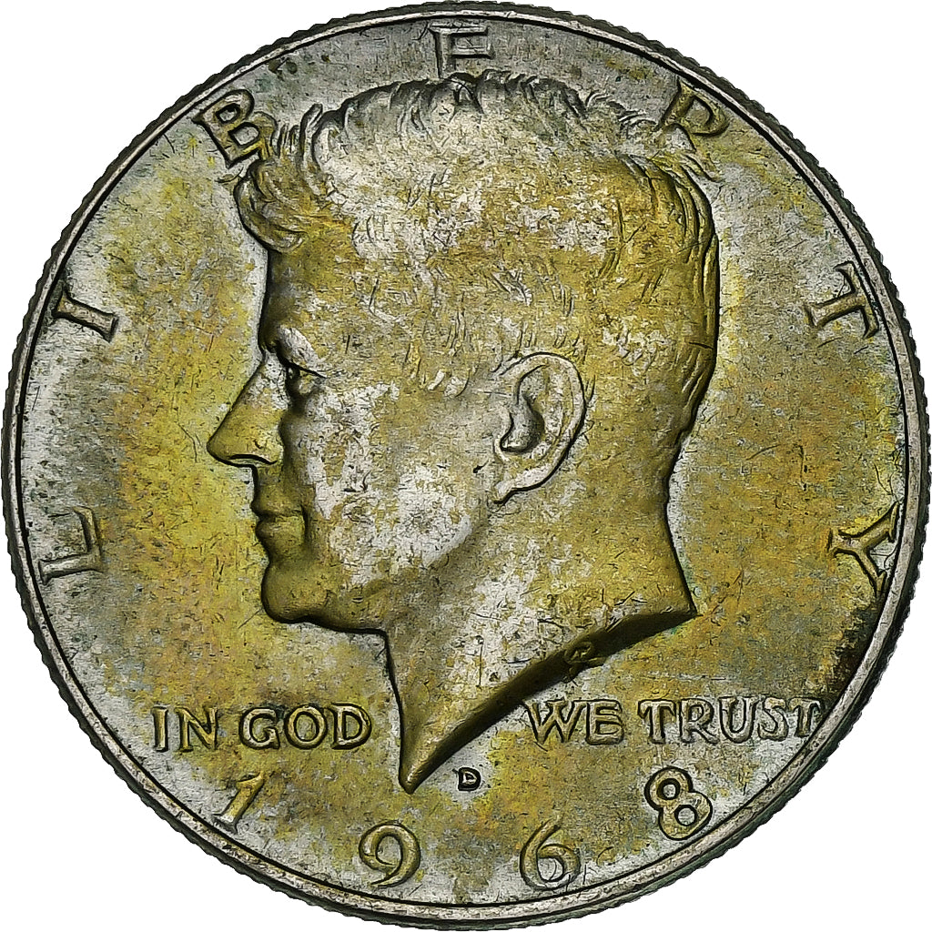 Estados Unidos da América, Half Dollar, Kennedy, 1968, Denver, Lingote