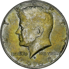 United States, Half Dollar, Kennedy, 1968, Denver, Billon, VF(30-35), KM:202a