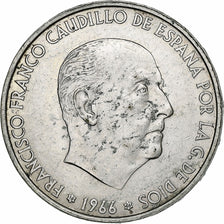 Spain, Francisco Franco, 100 Pesetas, 1966, Madrid, Silver, AU(50-53), KM:797