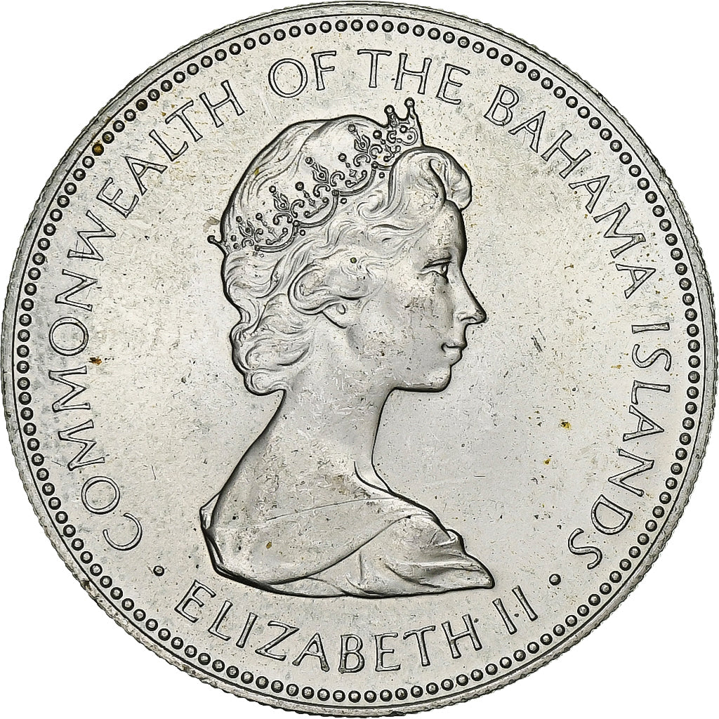 Bahamas, Elizabeth II, Dollar, 1971, Franklin Mint, Silver, AU(55-58), KM:22