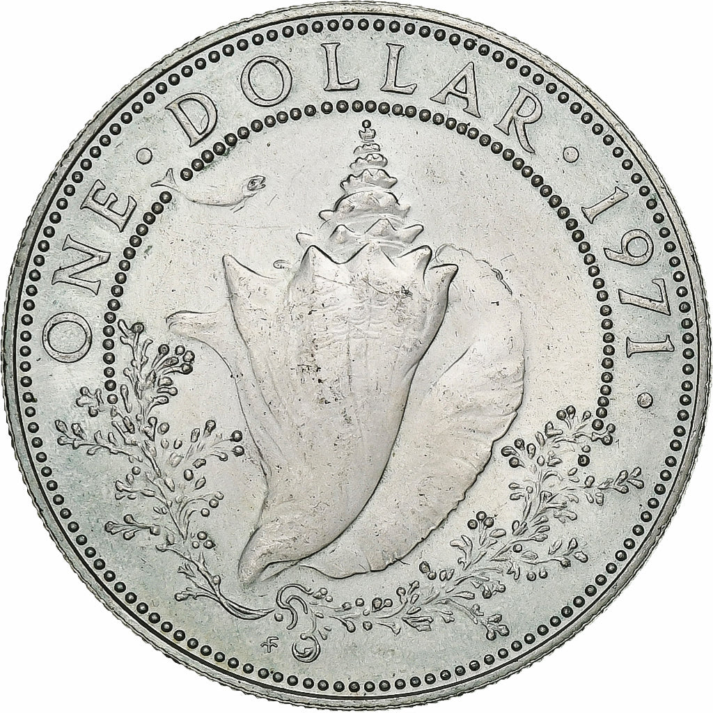 Bahamas, Elizabeth II, Dollar, 1971, Franklin Mint, Silver, AU(55-58), KM:22