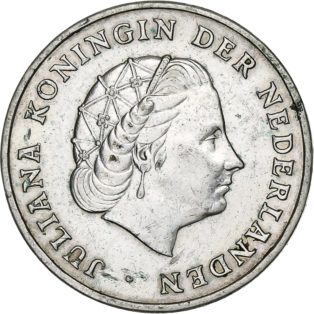 Netherlands Antilles, Juliana, Gulden, 1952, Utrecht, Silver, AU(50-53), KM:2