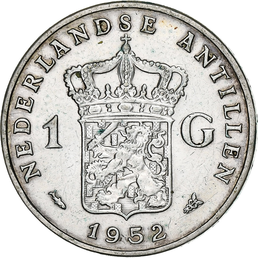 Netherlands Antilles, Juliana, Gulden, 1952, Utrecht, Silver, AU(50-53), KM:2