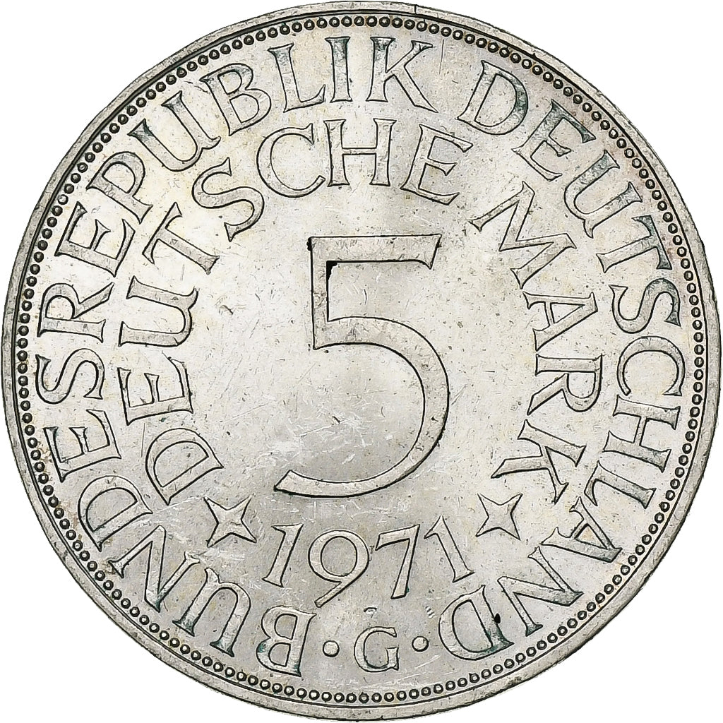 Germany, 5 Mark, 1971, Karlsruhe, Silver, AU(50-53), KM:112