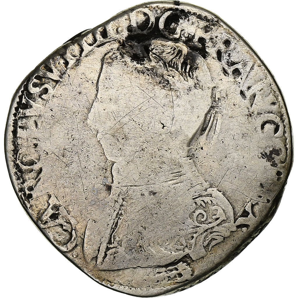 France, Charles IX, Teston aux 2 C couronnés, 1564, La Rochelle, Silver