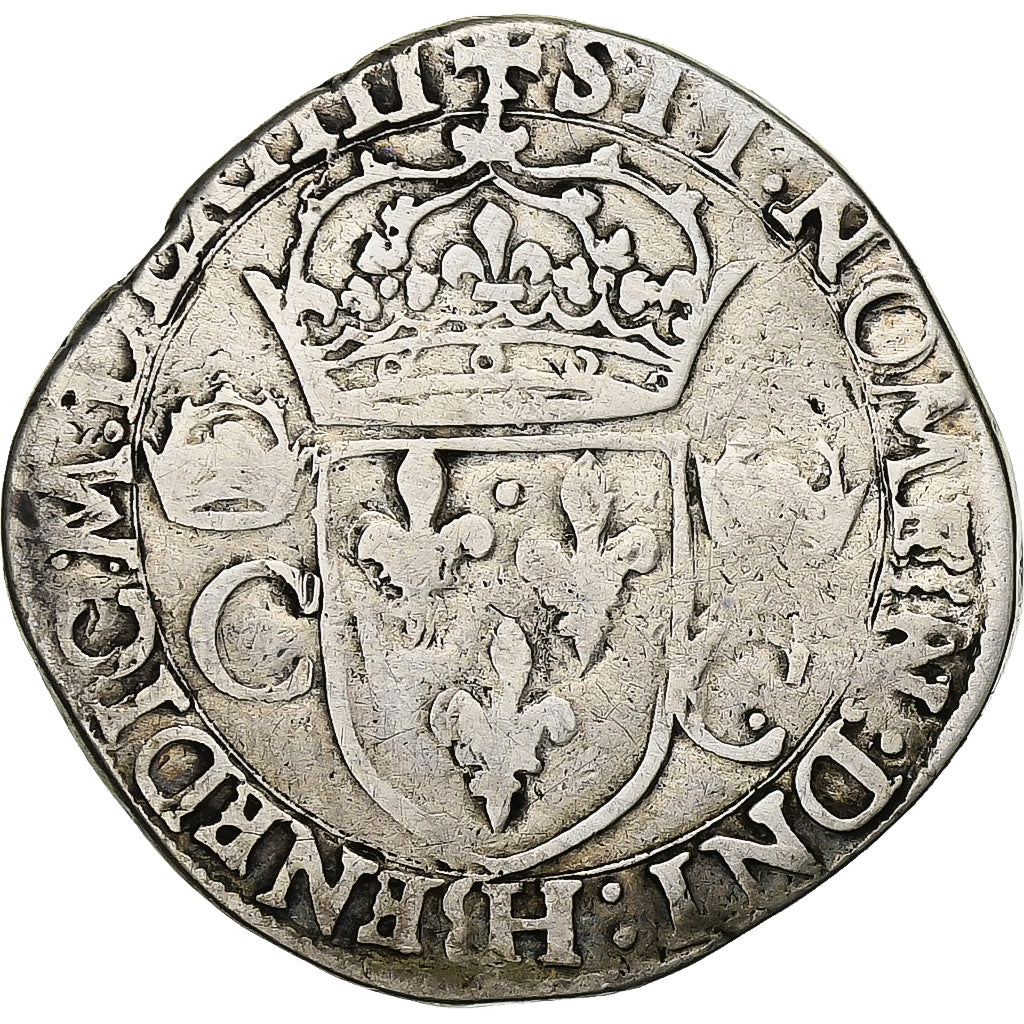 France, Charles IX, Teston aux 2 C couronnés, 1564, La Rochelle, Silver