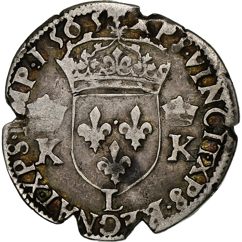 France, Charles IX, 1/2 Teston, 1565, Bayonne, Silver, VF(20-25), KM:421