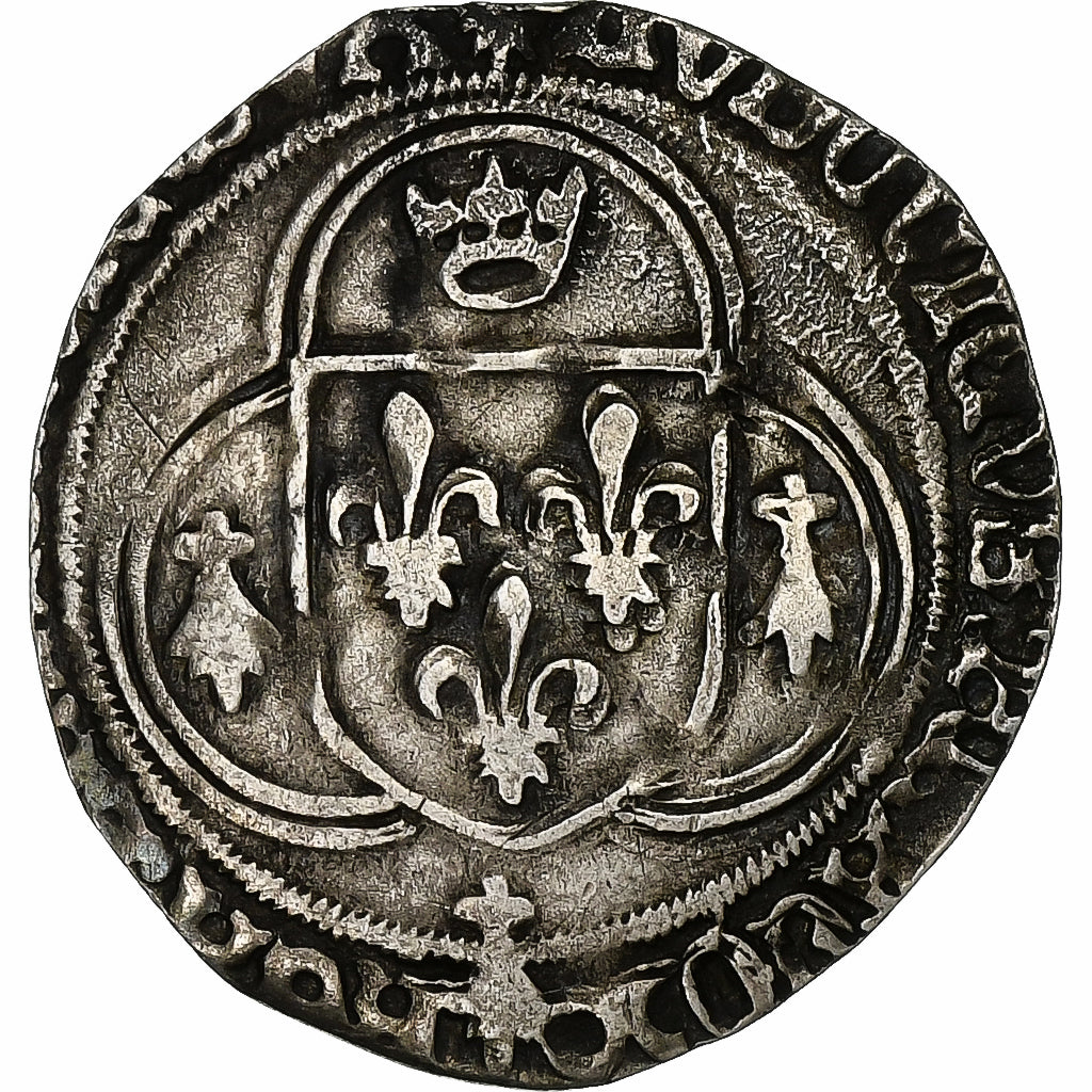 France, Louis XII, Blanc à la couronne de Bretagne, 1499-1515, Billon