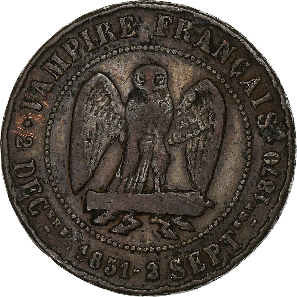 France, Monnaie satirique, Napoléon III, Souvenir de Sedan, 80000 Prisonniers
