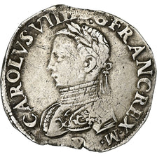 France, Charles IX, Teston, 1563, Lyon, Silver, VF(30-35), Gadoury:430