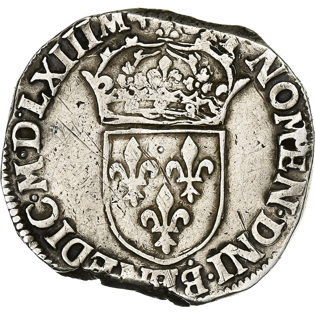 France, Charles IX, Teston, 1563, Lyon, Silver, VF(30-35), Gadoury:430