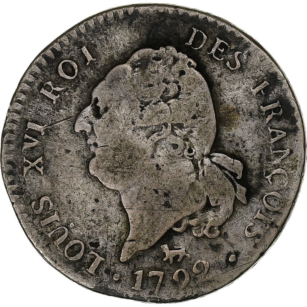 France, Louis XVI, 30 sols françois, 1792 / AN 4, Paris, 2nd semestre, Argent