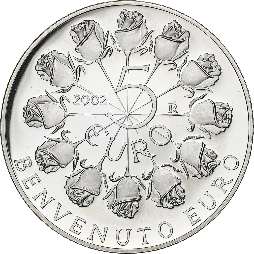 San Marino, 10 Euro, Benvenuto euro, Proof, 2002, Rome, Prata, MS(65-70), KM:448