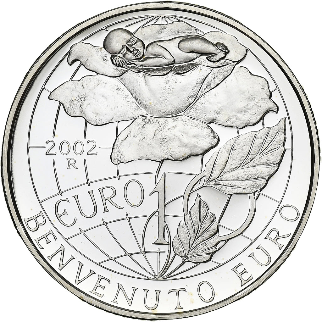 Saint Marin , 10 Euro, Benvenuto euro, BE, 2002, Rome, Argent, FDC, KM:449