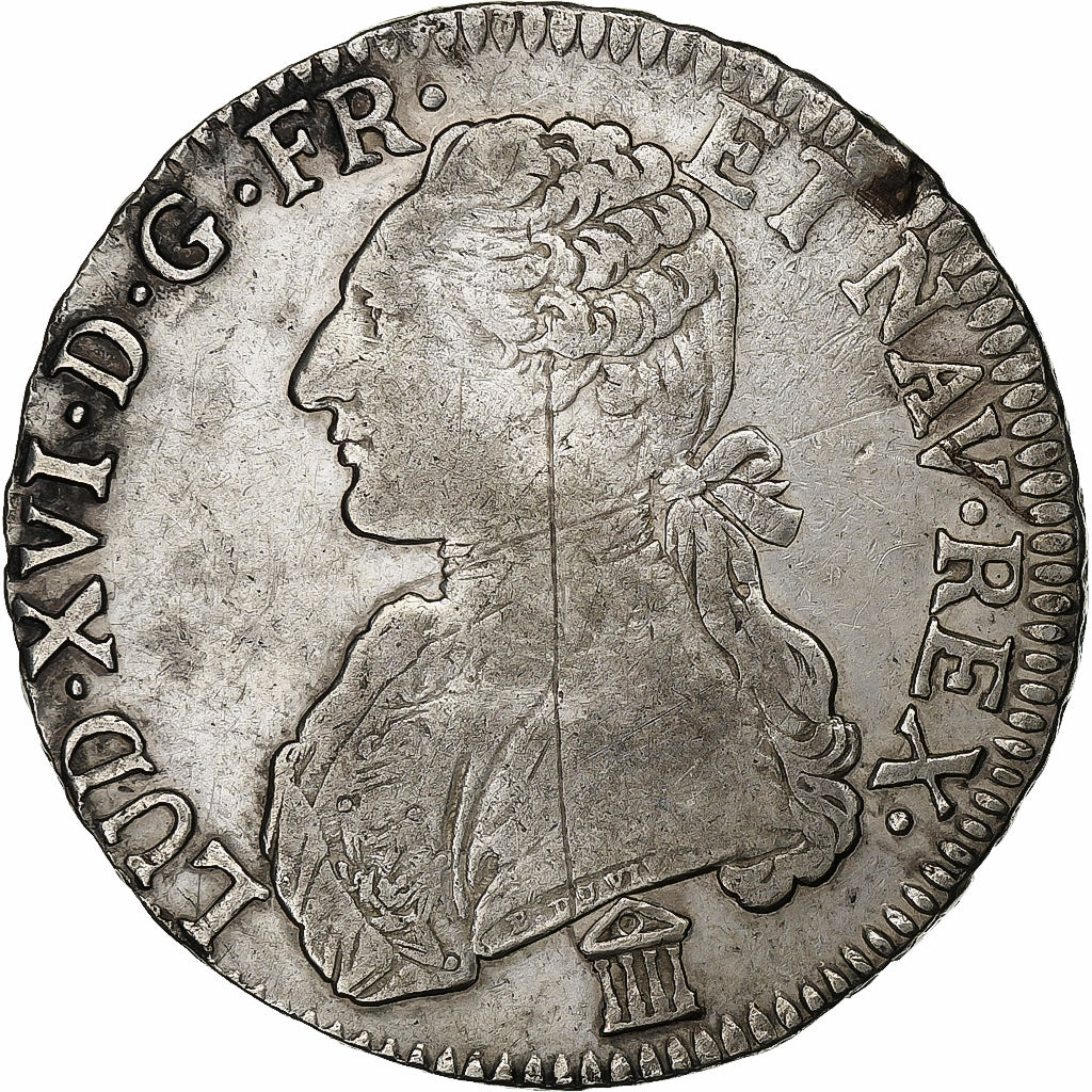 Francia, Louis XVI, Ecu aux branches d'olivier, 1784, Bordeaux, Argento, MB+