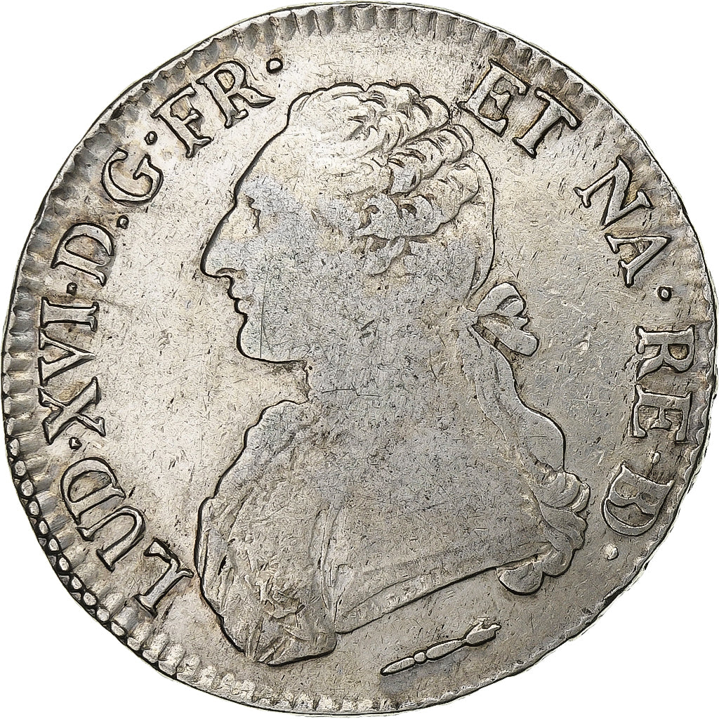 France, Louis XVI, Écu de Béarn aux branches d'olivier, 1784, Pau, Silver