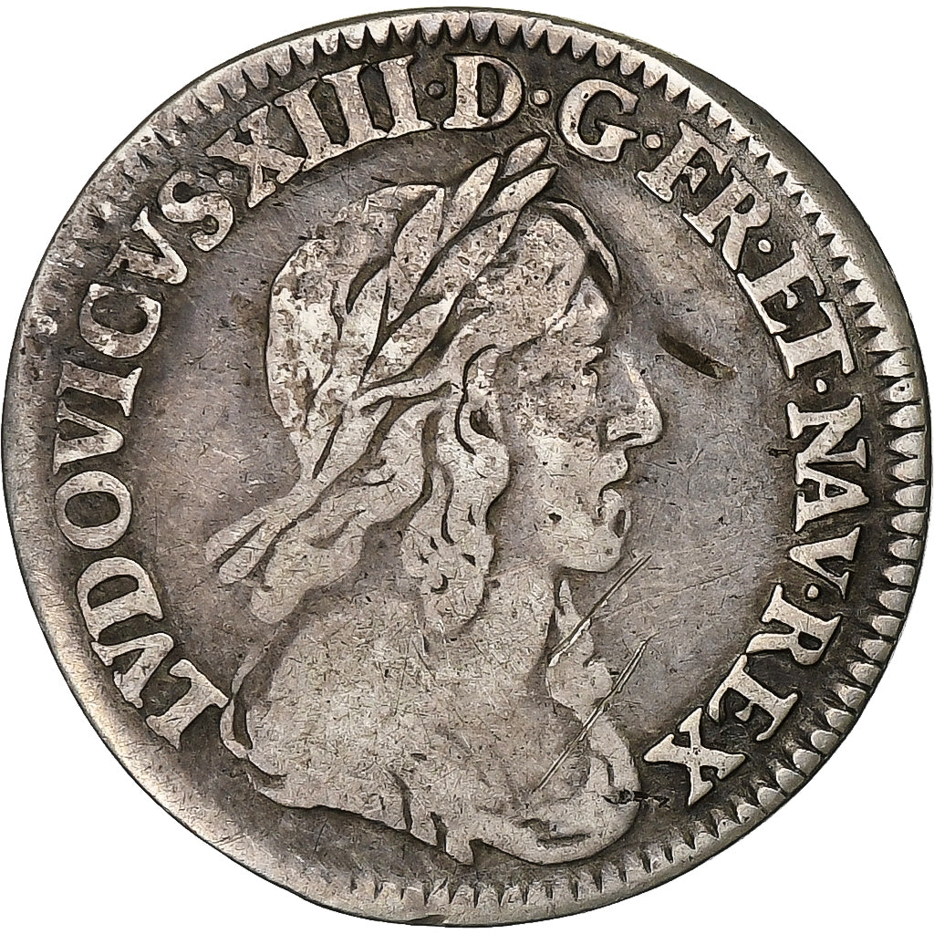 France, Louis XIII, 1/12 Ecu, 2ème poinçon de Warin, 1643, Paris, rose